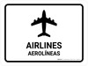Airlines White Bilingual Spanish Landscape - Wall Sign