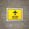 Airlines Yellow Bilingual Spanish Landscape - Wall Sign