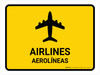 Airlines Yellow Bilingual Spanish Landscape - Wall Sign