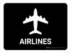 Airlines Black Landscape - Wall Sign
