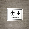 Airlines With Down Arrow White Landscape - Wall Sign