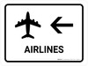 Airlines With Left Arrow White Landscape - Wall Sign