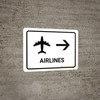 Airlines With Right Arrow White Landscape - Wall Sign