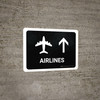 Airlines With Up Arrow Black Landscape - Wall Sign
