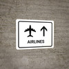 Airlines With Up Arrow White Landscape - Wall Sign Airlines With Up Arrow White Landscape - Wall Sign