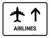 Airlines With Up Arrow White Landscape - Wall Sign Airlines With Up Arrow White Landscape - Wall Sign