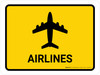 Airlines Yellow Landscape - Wall Sign