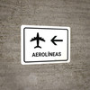 Airlines With Left Arrow White Spanish Landscape - Wall Sign Airlines With Left Arrow White Spanish Landscape - Wall Sign