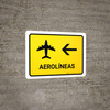 Airlines With Left Arrow Yellow Spanish Landscape - Wall Sign Airlines With Left Arrow Yellow Spanish Landscape - Wall Sign