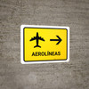 Airlines With Right Arrow Yellow Spanish Landscape - Wall Sign