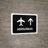 Airlines With Up Arrow Black Spanish Landscape - Wall Sign