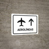 Airlines With Up Arrow White Spanish Landscape - Wall Sign Airlines With Up Arrow White Spanish Landscape - Wall Sign