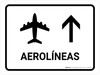 Airlines With Up Arrow White Spanish Landscape - Wall Sign Airlines With Up Arrow White Spanish Landscape - Wall Sign