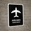 Airlines Black Bilingual Spanish Portrait - Wall Sign