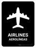 Airlines Black Bilingual Spanish Portrait - Wall Sign