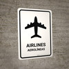 Airlines White Bilingual Spanish Portrait - Wall Sign