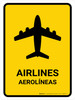 Airlines Yellow Bilingual Spanish Portrait - Wall Sign