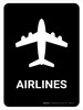 Airlines Black Portrait - Wall Sign