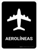 Airlines Black Portrait - Wall Sign