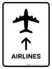 Airlines With Up Arrow White Portrait - Wall Sign