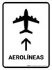 Airlines With Up Arrow White Portrait - Wall Sign