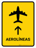 Airlines With Up Arrow Yellow Portrait - Wall Sign