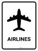 Airlines White Portrait - Wall Sign