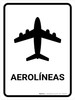 Airlines White Portrait - Wall Sign