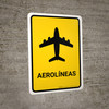 Airlines Yellow Portrait - Wall Sign