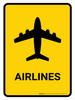 Airlines Yellow Portrait - Wall Sign