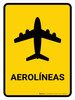Airlines Yellow Portrait - Wall Sign