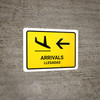 Arrivals With Left Arrow Yellow Bilingual Spanish Landscape - Wall Sign