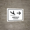 Arrivals With Right Arrow White Bilingual Spanish Landscape - Wall Sign