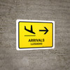 Arrivals With Right Arrow Yellow Bilingual Spanish Landscape - Wall Sign