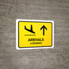 Arrivals With Up Arrow Yellow Bilingual Spanish Landscape - Wall Sign