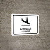 Arrivals White Bilingual Landscape - Wall Sign
