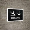 Arrivals With Down Arrow Black Landscape - Wall Sign