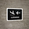 Arrivals With Left Arrow Black Landscape - Wall Sign