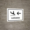 Arrivals With Left Arrow White Landscape - Wall Sign