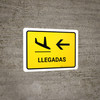 Arrivals With Left Arrow Yellow Landscape - Wall Sign