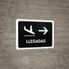 Arrivals With Right Arrow Black Landscape - Wall Sign