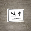 Arrivals With Up Arrow White Landscape - Wall Sign Arrivals With Up Arrow White Landscape - Wall Sign