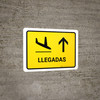 Arrivals With Up Arrow Yellow Landscape - Wall Sign Arrivals With Up Arrow Yellow Landscape - Wall Sign