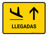 Arrivals With Up Arrow Yellow Landscape - Wall Sign Arrivals With Up Arrow Yellow Landscape - Wall Sign