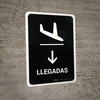 Arrivals With Down Arrow Black Portrait - Wall Sign Arrivals With Down Arrow Black Portrait - Wall Sign