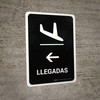 Arrivals With Left Arrow Black Portrait - Wall Sign