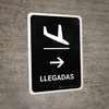 Arrivals With Right Arrow Black Portrait - Wall Sign Arrivals With Right Arrow Black Portrait - Wall Sign
