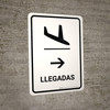 Arrivals With Right Arrow White Portrait - Wall Sign Arrivals With Right Arrow White Portrait - Wall Sign