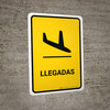 Arrivals Yellow Portrait - Wall Sign