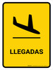 Arrivals Yellow Portrait - Wall Sign